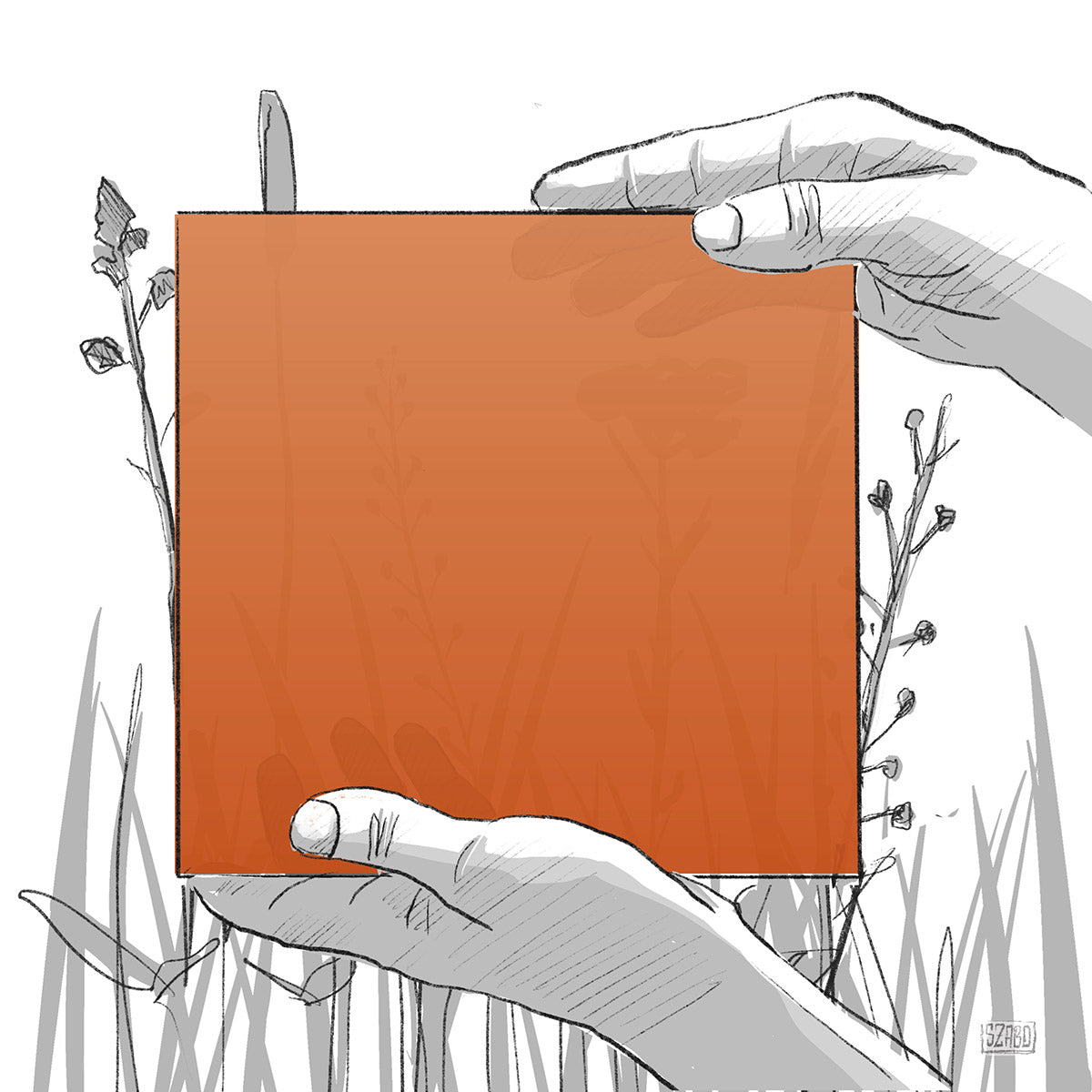 Illustrative Darstellung eines orangenen Musters in der Transparenzstufe "transluzent".