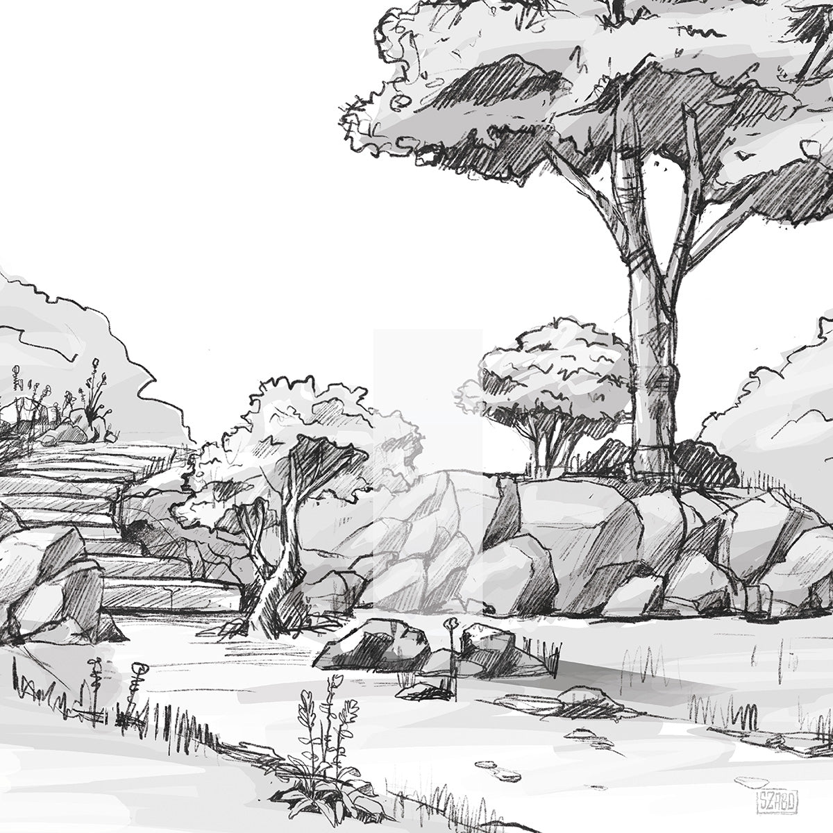 illustrative Darstellung eines weißen KNUMOX Elements mit der Transparenz "durchlässig" und der Breite von 60 cm.